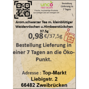 Arom.schwarzer Tee m. kleinblütiger Weidenröschen u.Himbeerstückchen 37.5g