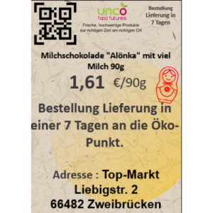 Milchschokolade "Alönka" mit viel Milch 90g