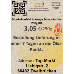 Schokokonfekt Krasnaja Schapotschka 250g KO