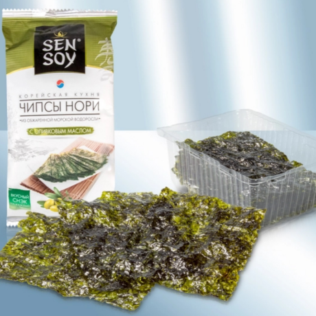 Snack aus Nori, geröstet, mit  Olivenöl Geschmack 5 g