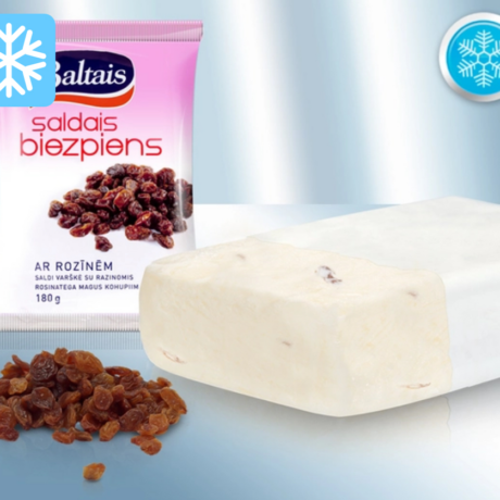 Quarkriegel mit Rosinen, 22,5% Fett i. Tr., tiefgefroren (Lettland) 180 g