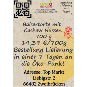 Baisertorte mit Cashew Nüssen 700 g