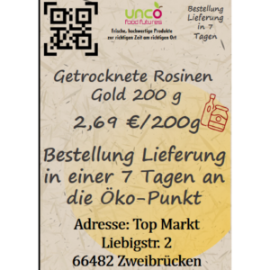 Getrocknete Rosinen Gold 200 g