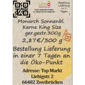 Monarch Sonnenbl. Kerne King Size ger.gestr.300g
