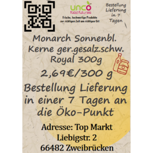 Monarch Sonnenbl. Kerne ger.gesalz.schw.Royal 300g