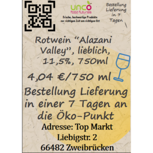 Rotwein "Alazani Valley", lieblich, 11,5%, 750ml