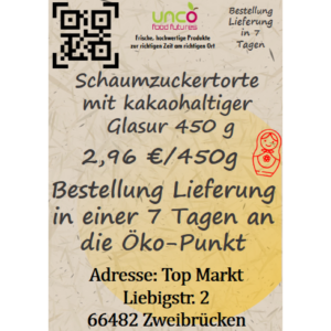 Schaumzuckertorte mit kakaohaltiger Glasur 450 g