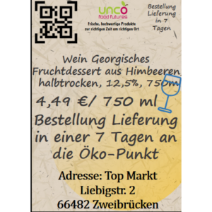 Wein Georgisches Fruchtdessert aus Himbeeren, halbtrocken, 12,5%, 750ml
