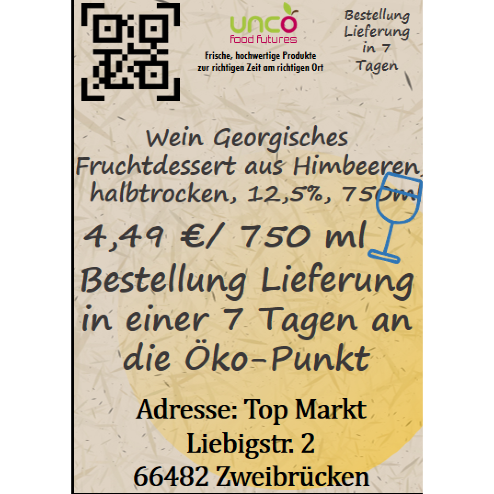 Wein Georgisches Fruchtdessert aus Himbeeren, halbtrocken, 12,5%, 750ml