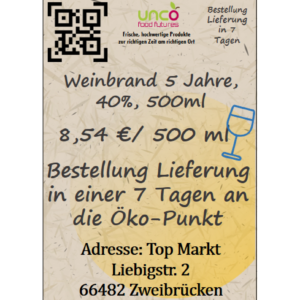 Weinbrand 5 Jahre, 40%, 500ml