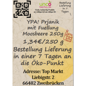 YPA! Prjanik mit Fuellung Moosbeere 250g